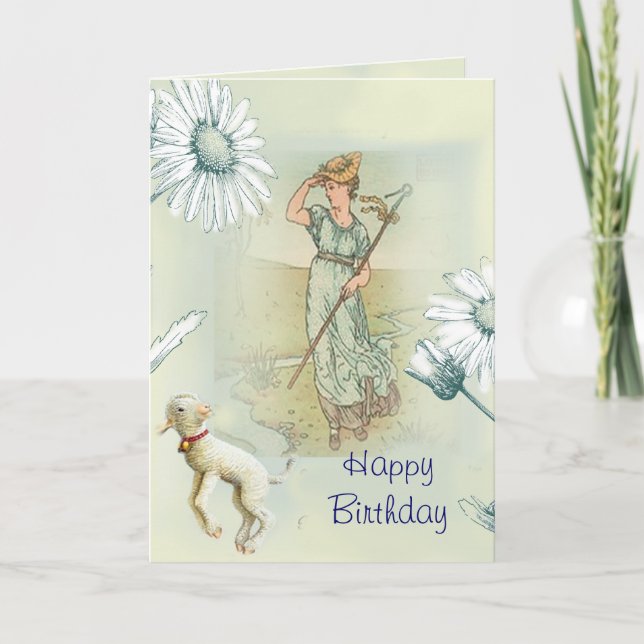 Little Bo Peep Happy Birthday Karte (Vorderseite)
