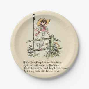 Little Bo Peep Kinderzimmer Rhyme Pappteller