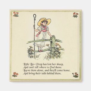 Little Bo-Peep: Klassische Kate Greenaway-Kinderst Magnet