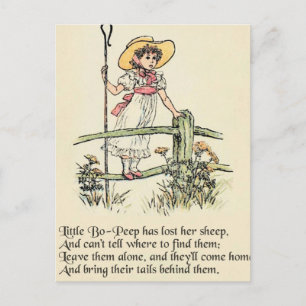 Little Bo-Peep: Klassische Kate Greenaway-Kinderst Postkarte