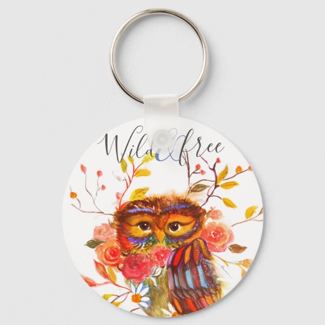 Little Boho Owl Schlüsselanhänger (Vorderseite)