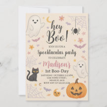 Little Boo 1er anniversaire Invitation mignonne Ha