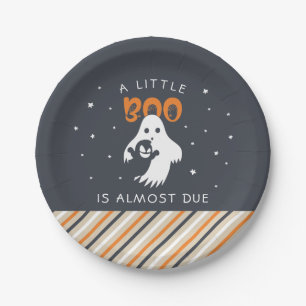 Little Boo Almost Due Halloween-Kinderdusche Pappteller