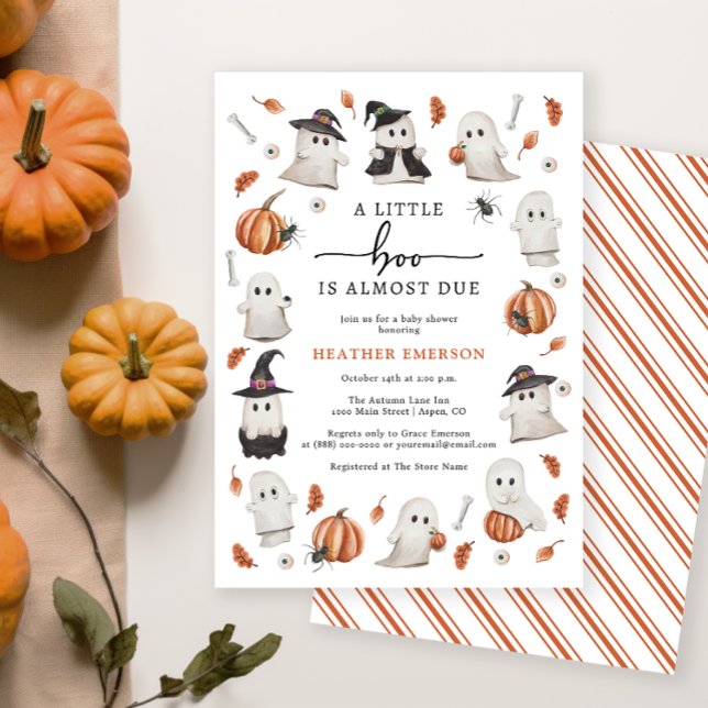 Little Boo Baby Dusche Einladung (A Little Boo Is Almost Due Baby Shower Invitation - Halloween Fall Autumn)