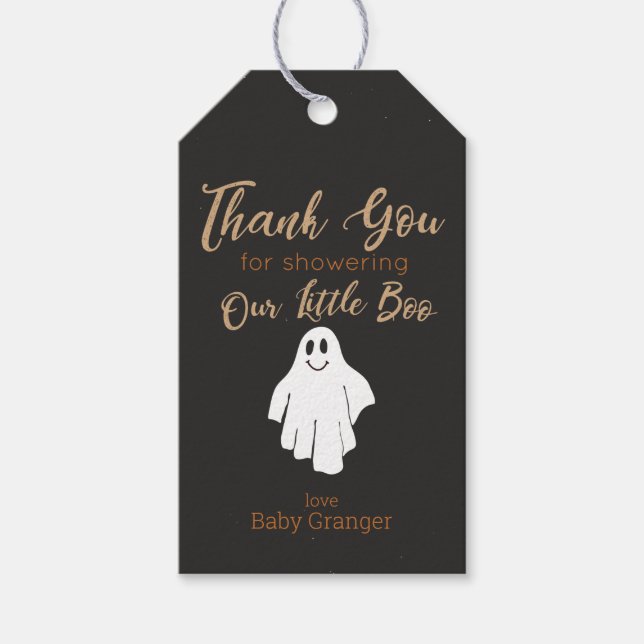 Little Boo Baby Dusche Vielen Dank für Ihre Unters Geschenkanhänger (Vorderseite)
