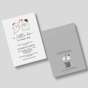 Little Boo Baby Shooting Halloween Ghost QR Code Einladung