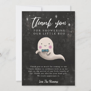 Little Boo Baby Shower Boy Ghost Dankeskarte