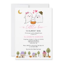 Little Boo Baby Shower Halloween-Geist-QR-Code