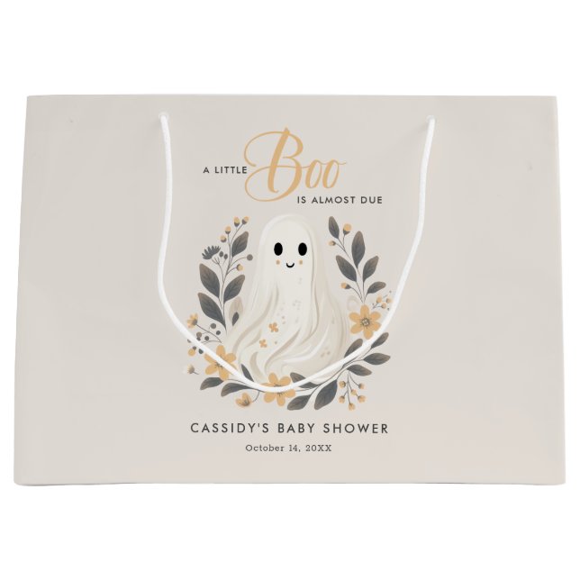 Little Boo Boho Ghost Halloween Baby Shower Große Geschenktüte (Vorderseite)