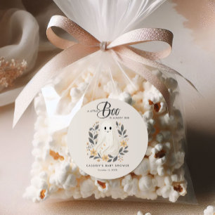 Little Boo Boho Ghost Halloween Baby Shower Runder Aufkleber