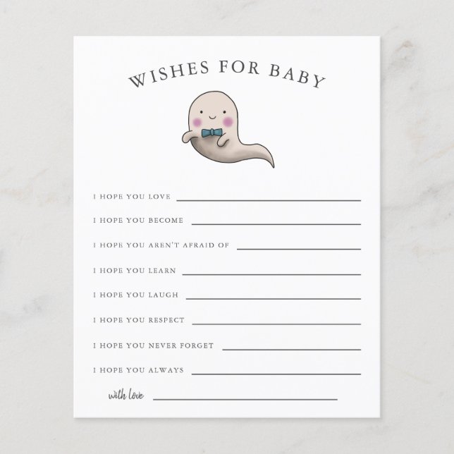 Little Boo Boy Ghost wünscht sich eine Babykarte (Vorderseite)