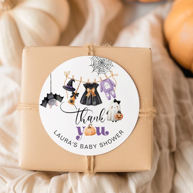 Little Boo Clothesline Babydusche Vielen Dank Runder Aufkleber (Von Creator hochgeladen)