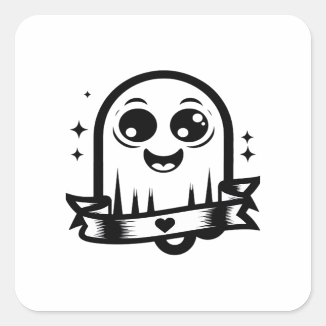 Little Boo Creative Style Quadratischer Aufkleber (Vorderseite)