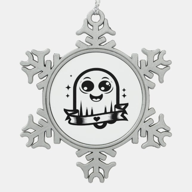 Little Boo Creative Style Schneeflocken Zinn-Ornament (Vorderseite)
