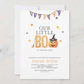 Little Boo dreht eins, Halloween 1. Geburtstag Einladung