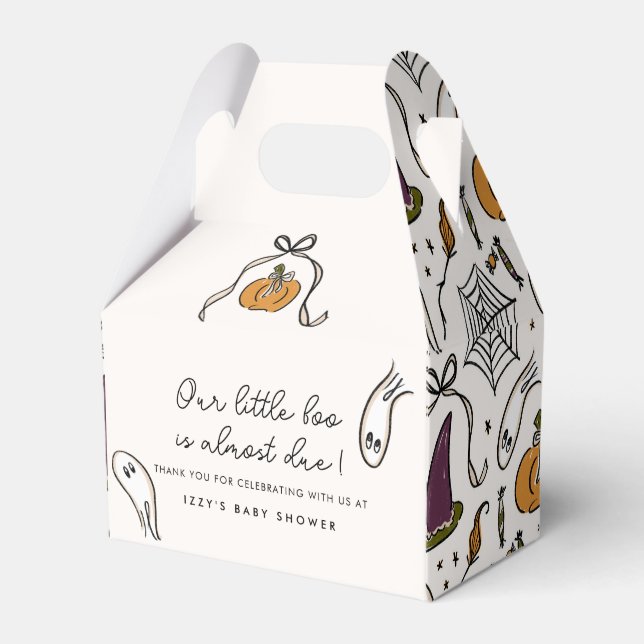 Little Boo fast due Halloween Baby Dusche Geschenkschachtel (Vorderseite)