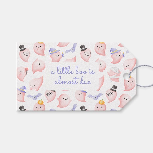 Little Boo fast gebührend Ghost Baby Dusche Vielen Geschenkanhänger (Vorderseite (Horizontal))