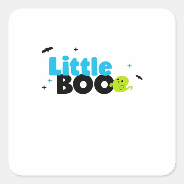 Little Boo Funny Retro Quadratischer Aufkleber (Vorderseite)