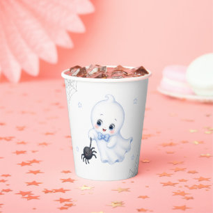 Little Boo Geist Blauer Halloween-Baby-Shower Pappbecher
