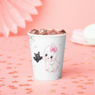 Little Boo Geist Rosa Halloween-Baby-Party Pappbecher