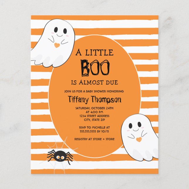 Little Boo Ghost Budget Halloween Baby Dusche (Vorderseite)