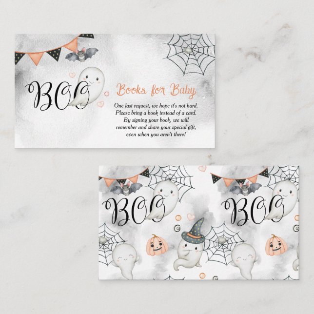 Little Boo Ghost Fall Babydusche Bücher für Baby Begleitkarte (Vorne/Hinten)