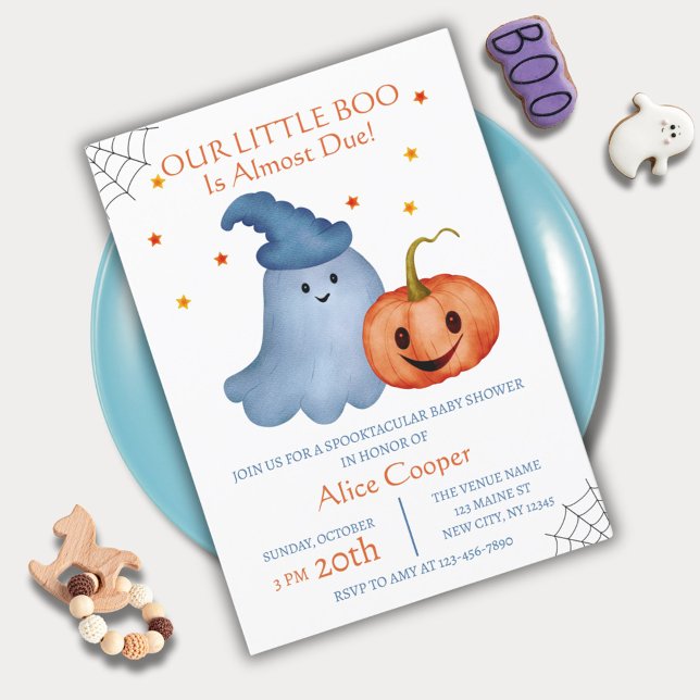 Little Boo Ghost Pumpkin Halloween Baby Shower Einladung (Von Creator hochgeladen)