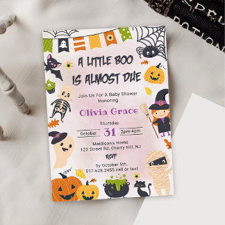 Little Boo Ghost Pumpkin Halloween Baby Shower Einladung