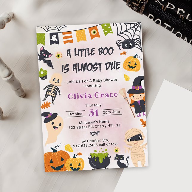 Little Boo Ghost Pumpkin Halloween Baby Shower Einladung (Von Creator hochgeladen)