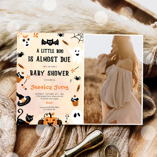 Little Boo Ghost Pumpkin Halloween Baby Shower Einladung