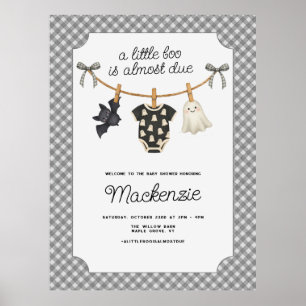 Little Boo Gingham Baby Dusche Begrüßungszeichen Poster