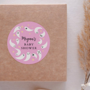 Little Boo Girl Baby Shower Fevor Runder Aufkleber