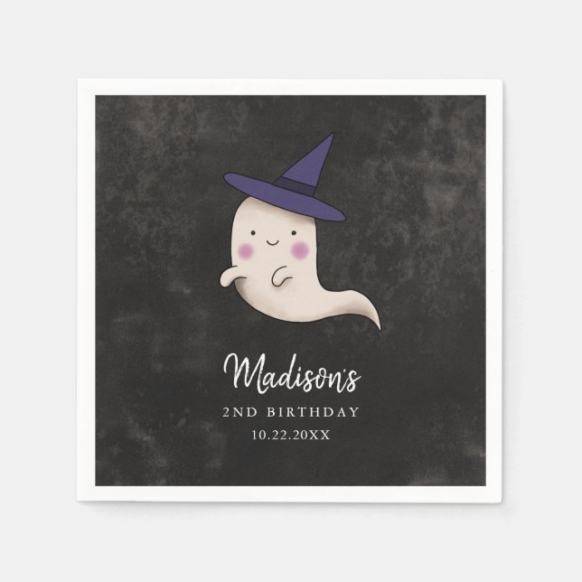 Little Boo Girls Halloween Geburtstagsparty Serviette (Vorderseite)
