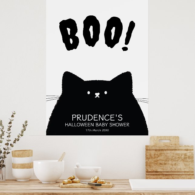 Little Boo Halloween Baby Dusche Begrüßungszeichen Poster (Küche)
