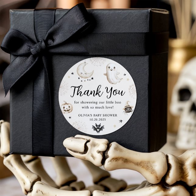 Little Boo Halloween Baby Dusche Gefallen Vielen D Runder Aufkleber (Von Creator hochgeladen)