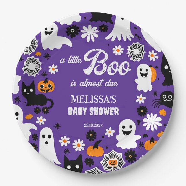 Little Boo Halloween Baby Duschgeschirr Pappteller (Vorderseite)