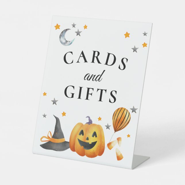 Little Boo Halloween Baby Duschkarten & Geschenke Sockelschild (Vorderseite)