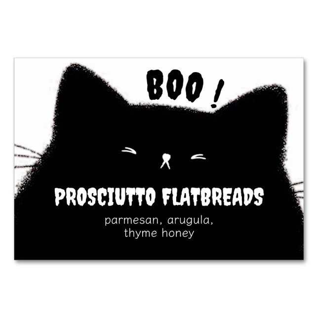 Little Boo Halloween Baby Shower Buffet Name Tischnummer (Vorderseite)