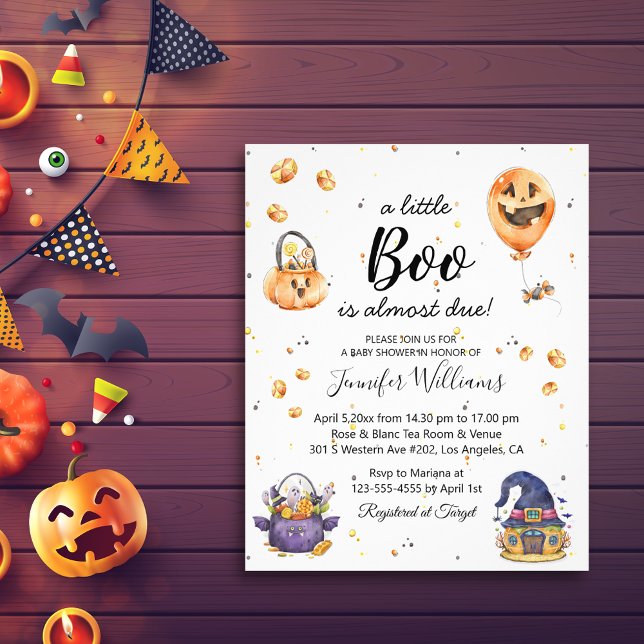 little boo, halloween baby shower invitation flyer (Von Creator hochgeladen)