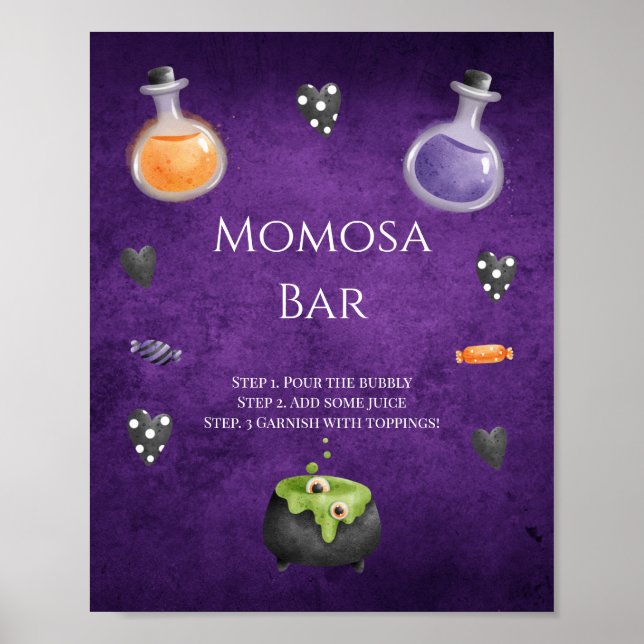 Little Boo Halloween Baby Shower Momosa Bar signa Poster (Vorne)