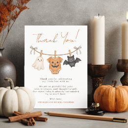 Little Boo Halloween Baby Shower Personalisiert Dankeskarte