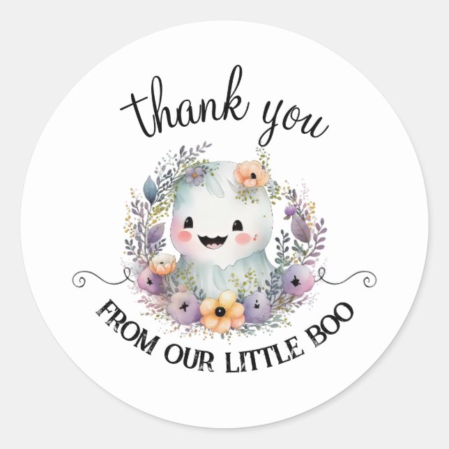 Little Boo Halloween Baby Shower Stickers (Vorderseite)