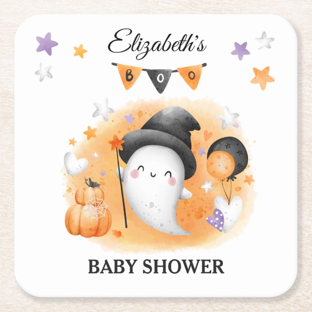 Little Boo Halloween Baby Showpaper Untersetzer (Vorderseite)
