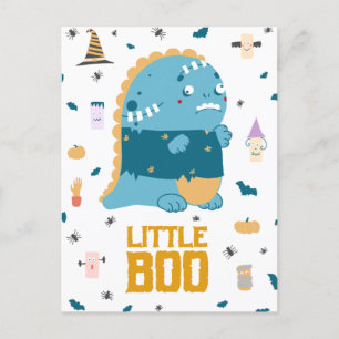 Little Boo Halloween Blue Monster Postkarte