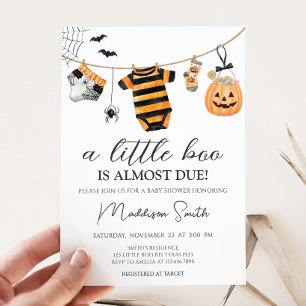 Little Boo Halloween Clothesline Baby Dusche Einladung