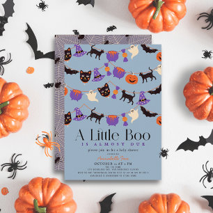 Little Boo Halloween Garlands Blue Boy Baby Dusche Einladung