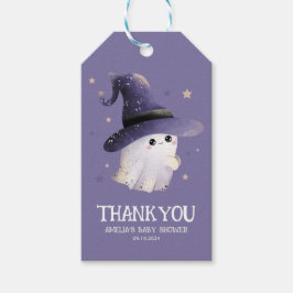 Little Boo Halloween Geist lila Babydusche Geschenkanhänger