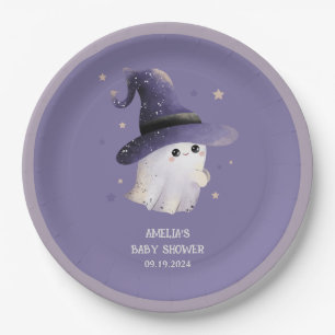 Little Boo Halloween Geist lila Babydusche Pappteller