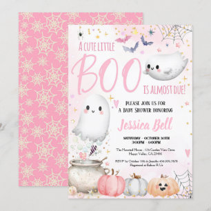Little Boo Halloween Girl Babydusche Pink Einladung