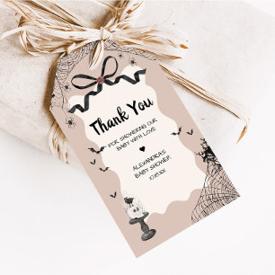 Little Boo Halloween Gothic Baby Shower Fevor Tags Geschenkanhänger